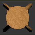Simple Wooden Stool Furniture with Light Wood Finish and Four Legs Design