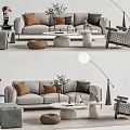 Modern sofa coffee table combination 3d model