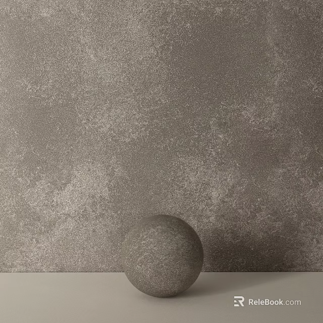 Gray Textured Wall With Decorative Sphere As Interior Design Components 3d model 