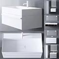 Modern Minimalist White Washbasin Design With Countertop And Various Styles