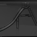Sturdy Metal Playground Slide with Ladder and Handrails for Kids Outdoor Use