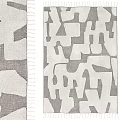 Square Rug With Abstract Geometric Pattern Gray And White Color Fringe Detail