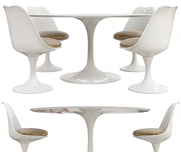 Round Table and Chair Combination Casual Table and Chair Round Table and Chair Table and Chair Round Table Simple Chair Dining Table and Chair 3d model
