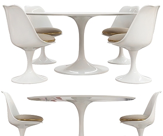 Round Table and Chair Combination Casual Table and Chair Round Table and Chair Table and Chair Round Table Simple Chair Dining Table and Chair 3d model