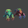 Colorful Fantasy Creature Character Designs With Vibrant Spiked Exteriors And Mythical Features