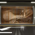 Wooden Slatted Feature Wall Design in Parking Garage with Car View