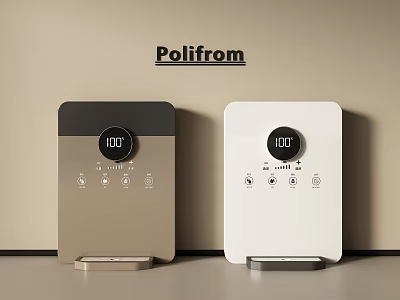 Poliform Modern Electric Appliances Featuring Digital Display Temperature Control Black Gold White Design 3d model