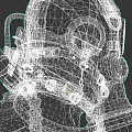 Character Mechanical Vintage Gas Mask Design With Leather Straps Metal Components And Worn Texture