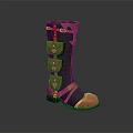 Black and Red Leather Boots With Multiple Belts Pockets and Metal Buckles Design
