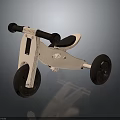 Wooden Kids Tricycle Featuring Black Wheels Seat And Simple Design For Children