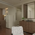 Soft Cream Tone Open Plan Living And Dining Room With Warm Solid Wood Furnishings