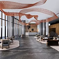 Modern reception area sales department 3d model