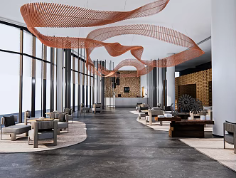 Modern reception area sales department 3d model