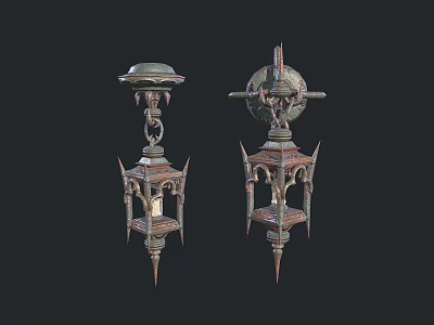 Vintage Ornate Metal Chandeliers With Intricate Classic Design And Decorative Details 3d model