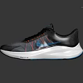 Modern Nike Athletic Sneakers with Dark Gray Upper Blue Red Accents and White Sole