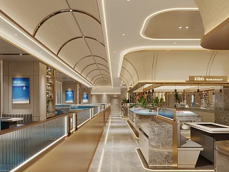Modern Buffet Restaurant Internet Celebrity Seafood Buffet Restaurant 3d model