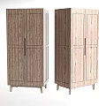 Modern Wooden Wardrobe With Double Doors And Sturdy Wooden Legs Design