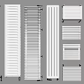 White Wall Mounted Radiators With Various Modern Designs For Home Heating 3d model