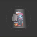 Colorful Retro Arcade Game Machine With Screen Buttons Coin Slot Coins On Base And Seat