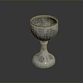 Elegant Silver Goblet With Intricate Carved Patterns For Home Decor 3d model