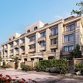 Luxurious Three Story Townhouse With Stone Facade Lush Greenery And Large Windows