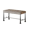 Modern Stylish Zebra Pattern Upholstered Sofa Bench With Durable Twisted Black Wrought Iron Legs