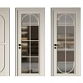 Modern Casement Doors Featuring Various Glass And Solid Panel Designs 3d model