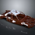 Old Rusted Abandoned Car Body With Damaged Frame And Peeling Paint 3d model