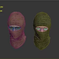 Brown and Green Balaclava Full Face Cover Tactical Headwear for Outdoor Use