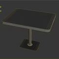 Modern Square Table With Dark Glass Top And Sturdy Metal Base Design