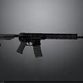 Modern Tactical Rifle with Black Silver Finish Long Barrel Magazine and Rail System