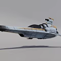 Sci Fi Fighter Jet Weapon With Futuristic Gray Yellow Design And Aerodynamic Features