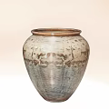 Handcrafted Ceramic Vessel With Natural Texture And Brown Rim In Neutral Tones