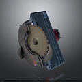 Blue Circular Saw With Sharp Metal Blade And Red Control For Professional Cutting Tasks 3d model