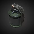 Tactical Green Grenade With Orange Accents Mesh Surface And Handle Design