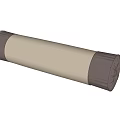 Cylindrical Bed Pillow With Beige Body And Brown Ends For Comfortable Bedding 3d model