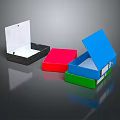 Vibrant Open Storage Boxes Decorative Ornament Sets With Black Red Blue Green Cases