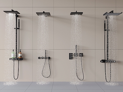 Modern shower bathroom small piece 3d model