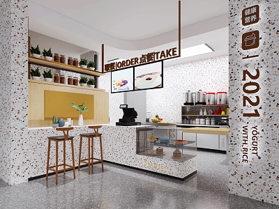 Modern Milk Tea Shop Dessert Milk Tea Shop 3d model