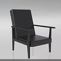 Modern Black Leather Single Chair With Armrest And Simple Design