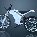Modern Electric Bicycle With White Frame Black Seat Black Handlebars And Large Wheels