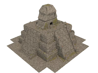 Ancient Architecture Pyramid Structure Featuring Stone Blocks Weathered Steps And Domed Top 3d model