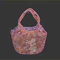 Stylish Orange Handbag With Floral Embroidery And Decorative Knot Handles For Everyday Use