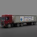 Red Container Truck With Shining Group And CAPE Logos On Body