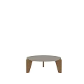 Modern Round Coffee Table With Light Colored Surface And Wooden Legs 3d model