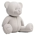 Cute White Plush Teddy Bear With Brown Nose And Paw Prints
