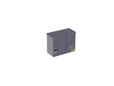 High Performance Gray Industrial Control Cabinet With Double Doors And Control Panel 3d model