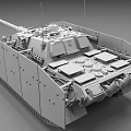 Detailed Military Tank Model With Gun Barrel Tracks And Structural Details