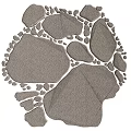 Stone Paved Road Surface With Irregular Shaped Stones And Sand Filling 3d model