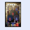 Modern Shop Window Display Featuring Colorful Umbrellas and Rain Boots